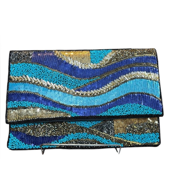 Accessory to Love - Makin Waves Beaded Clutch - EUC Like New Condition